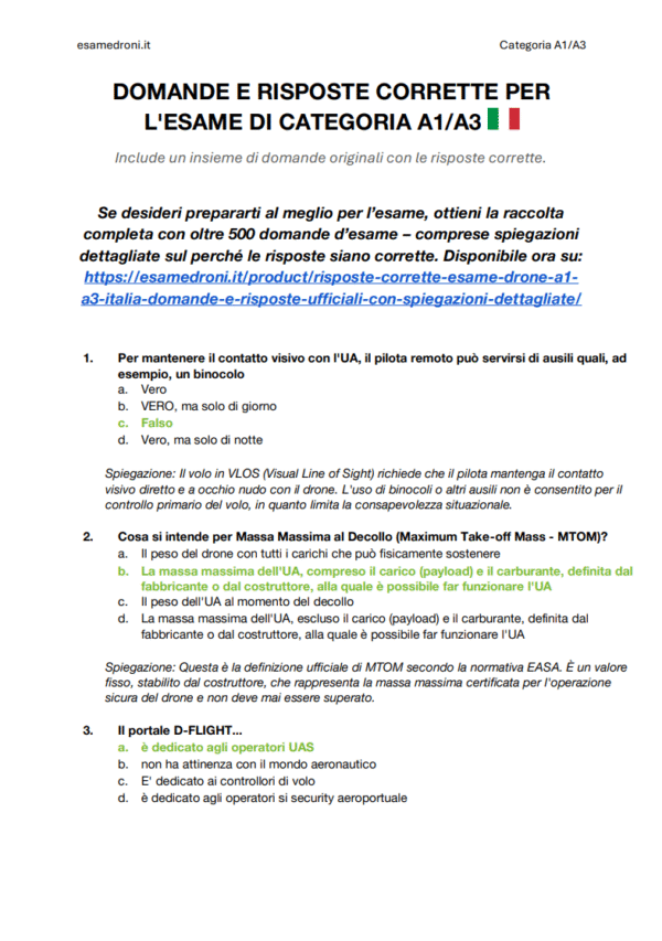 Risposte Corrette Esame Drone A1/A3 Italia – Domande e Risposte Ufficiali con Spiegazioni Dettagliate - immagine 4