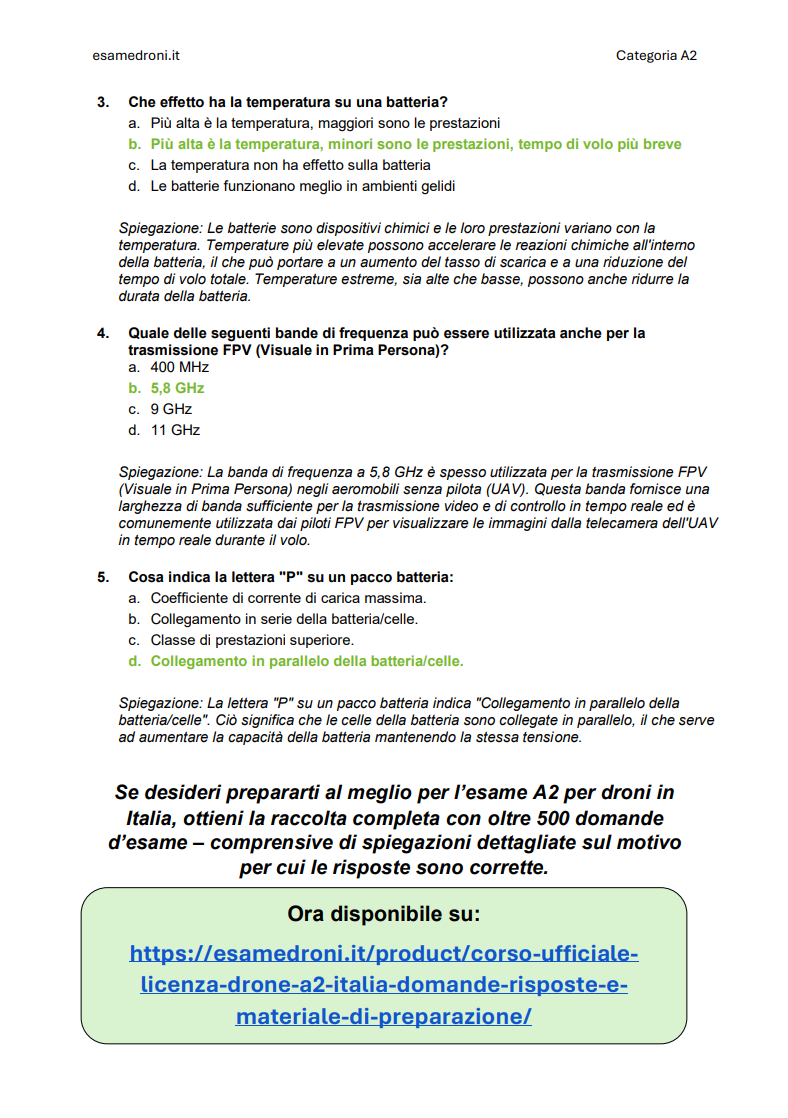 Corso Ufficiale Licenza Drone A2 Italia – Domande, Risposte e Materiale di Preparazione - immagine 6