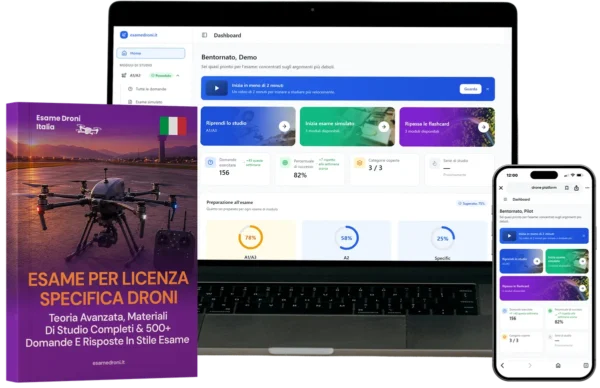 Categoria Specifica (Specific) Patentino Droni Combo – Corso Completo, Materiali di Formazione & Piattaforma E-Learning
